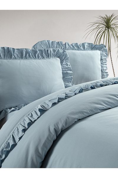 BED LİNE Set de lenjerie de pat exclusiv Stonewashed pentru o singură persoană, cu cutie