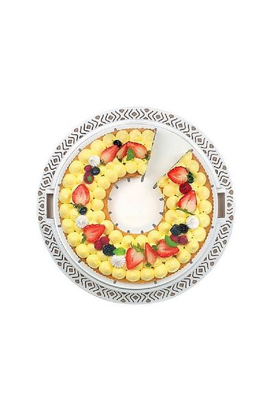 Stefanplast Tosca Elegant BPA-Free Plastic Cake Carrier White and Beige