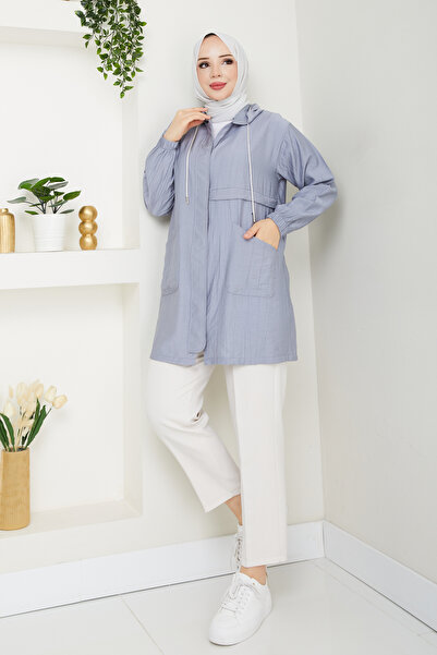 Pamuk Butik Γυναικείο κοντό καπάκι με κρυφό φερμουάρ με τσέπη