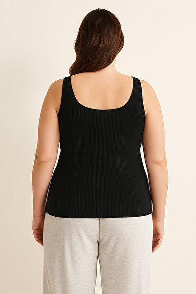 HNX Cotton Ribbed Textured Large Size Women's Undershirt