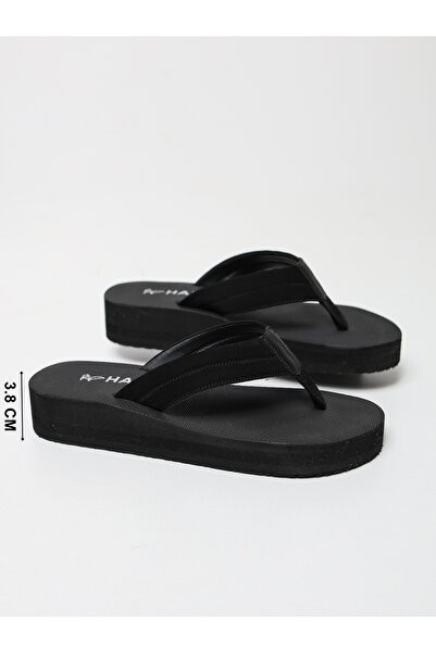 HANOX Velvet Black Women's Flip Flops Beach Slippers (3.8) cm