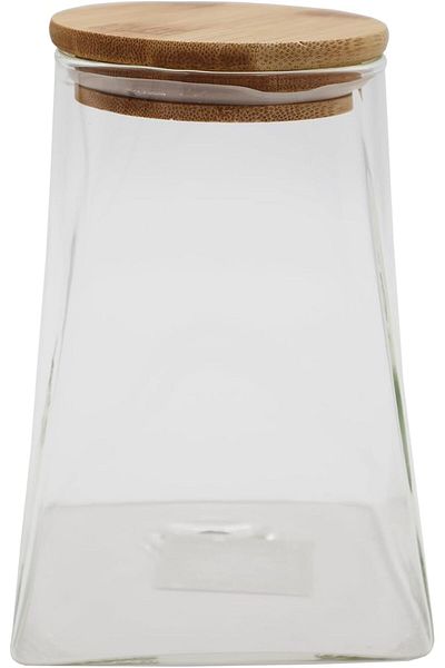 Ideal Pack 750 ml Rectangular Glass Jar with Wooden Lid
