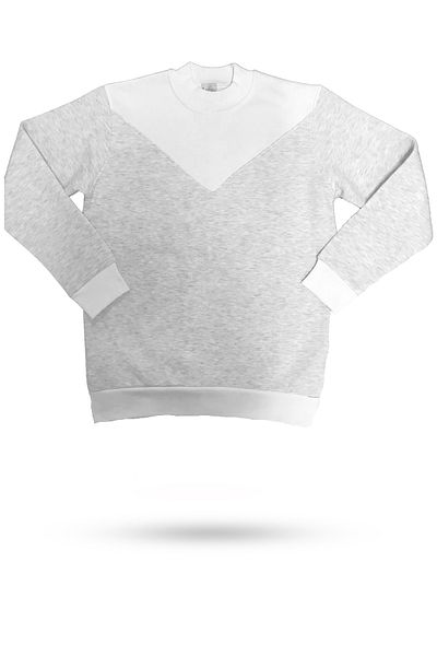 Pampino Women's Gray Color Long Sleeve Circle Neck Oversize Sweatshirt
