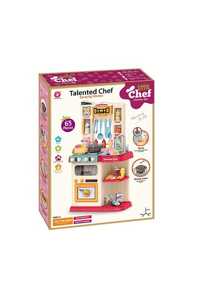OEM Little Chef kitchen with steamer and sink with running water 65 pieces