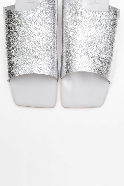LuviShoes Lucky Silver Genuine Leather Women's Slippers