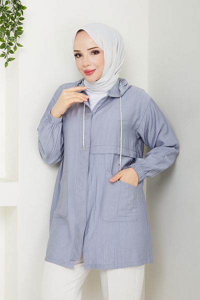 Pamuk Butik Women's Short Cap with Pocket and Hidden Zipper