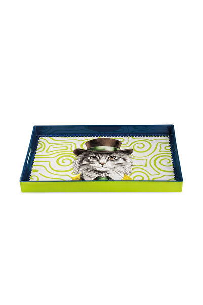 Egan Italy Human Kedi Desenli Tepsi 40x26 cm