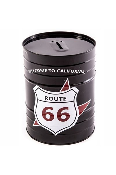 PUFO Pușculiță metalică Route 66, 13 cm, neagră