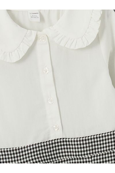 LC Waikiki Cotton Plaid Patterned Girls' Dress