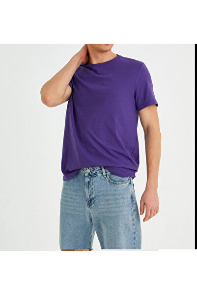 FİTGO Γυναικείο κανονικό μωβ μπλουζάκι