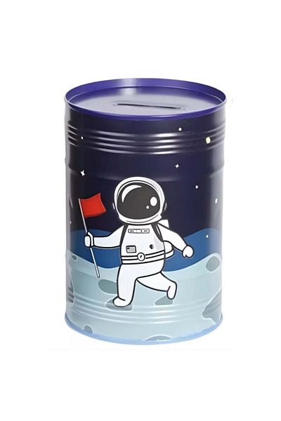 PUFO Pușculiță metalică Astronaut în spațiu, 13 cm, albastră
