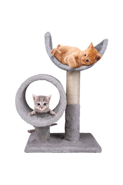 Pet Comfort Cat scratching post with tunnel, two-tier, 50 cm