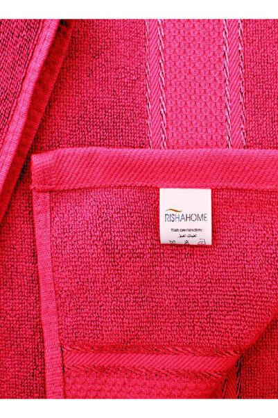 RISHAHOME 100% Cotton 2-Piece Bath Towel Set 70x140 cm – Red – Soft & Absorbent Premium Towels