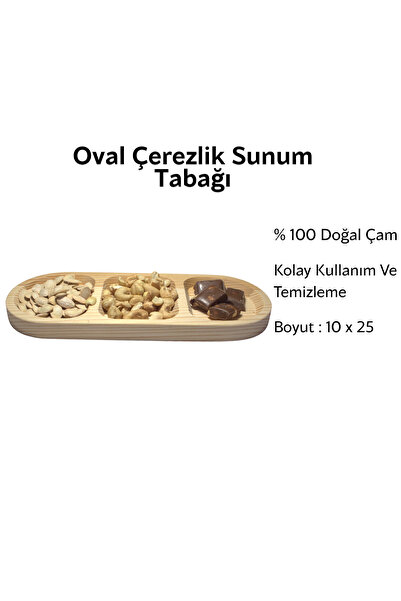 bidunyaahsap ÇAM OVAL ÇEREZLİK SUNUM TABAĞI