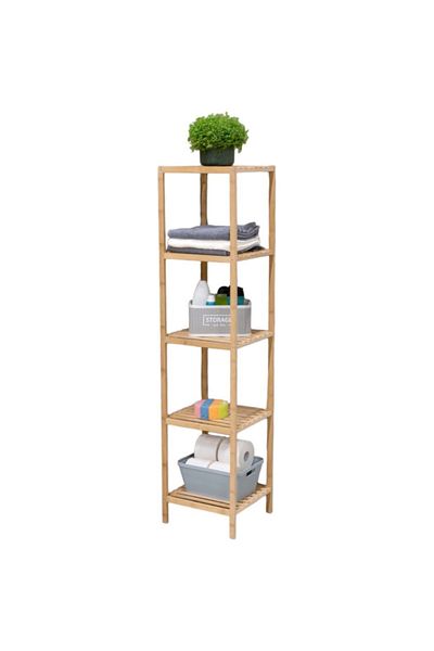 Edco Bathroom shelf 5 bamboo shelves