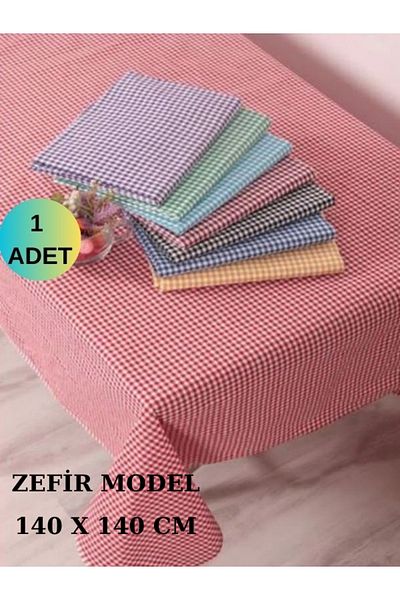 GOLDRİSE Piti Checkered Cotton Table Cloth Picnic Cloth Nostalgic Cloth 140*140 cm