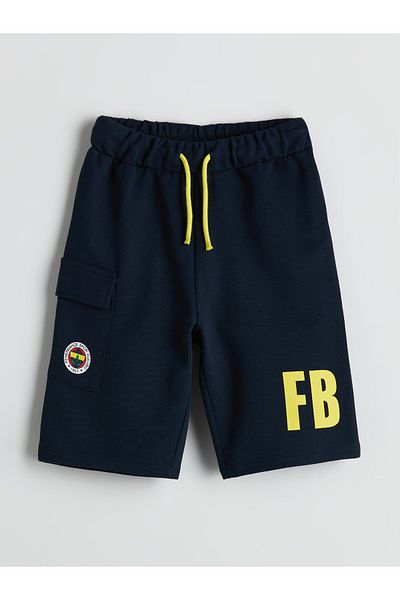 LC Waikiki Fenerbahçe Printed Boys' Shorts with Elastic Waist