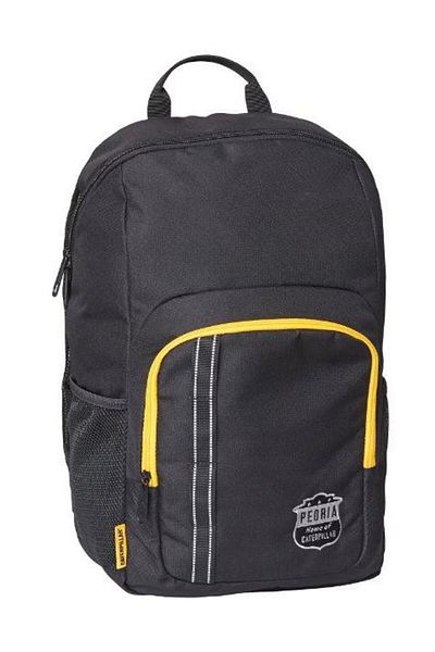 Caterpillar CATERPILLAR Mochilas Rpet Peoria school bag, 600D polyester material, 25L (Black/Yellow)