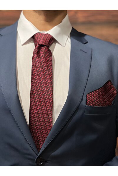 BZN Men's Bordo Handkerchief Tie