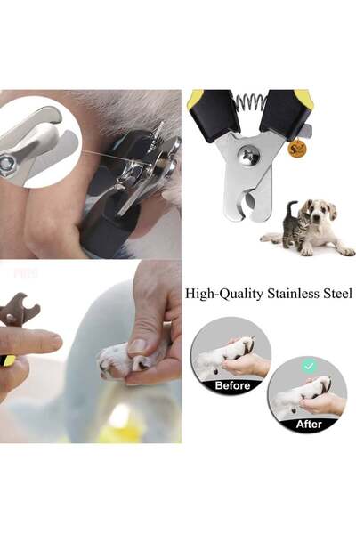 PUFO Pet nail clippers for cats and dogs, 13 cm, black/yellow