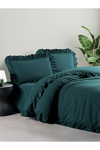 BED LİNE Set de lenjerie de pat exclusiv Stonewashed pentru o singură persoan...
