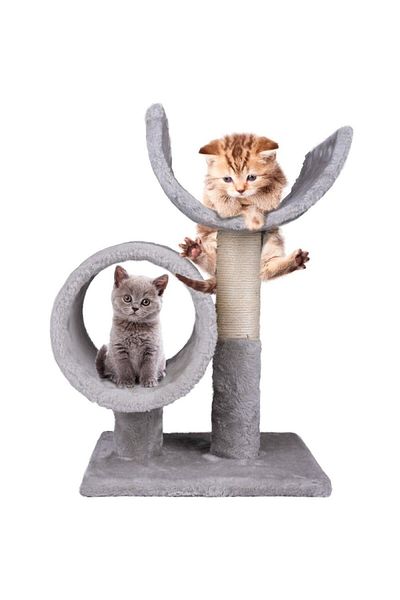 Pet Comfort Cat scratching post with tunnel, two-tier, 50 cm
