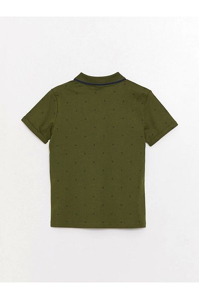 LC Waikiki Lcw Kids Green Polo Neck Printed Short Sleeve Boys T-Shirt