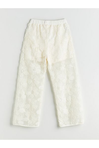 LC Waikiki Elastic Waist Floral Girls Trousers