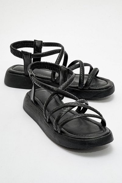 CCWAY AYAKKABI Woman cross Piped sandal black