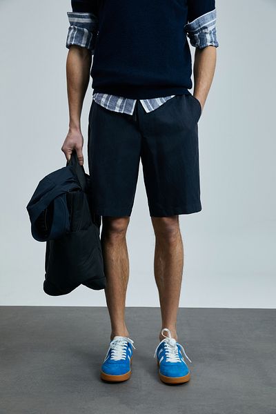 Lufian Ross Sports Men's Chino Shorts Slim Fit Navy Blue