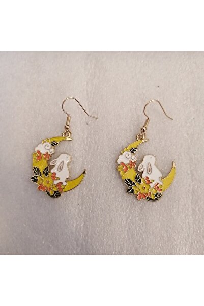 Butik Tülin أقراط متدلية على شكل زهرة مطلية بالمينا متعددة الألوان من المعدن ...