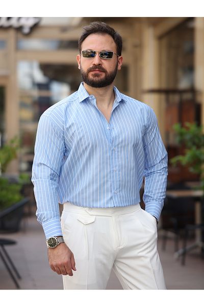 LUMAST Ανδρικό πουκάμισο Oversize Summer Light Ironing Οβάλ κομμένο Modal πουκάμισο