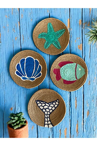 Alaçatı Still Sea Creatures 4-Piece Wicker Veil Set