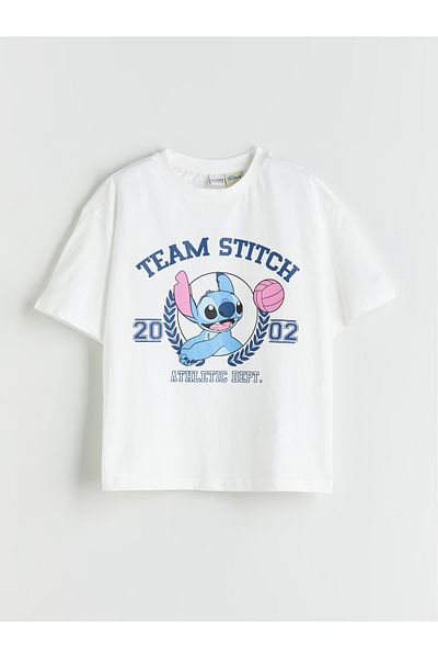 LC Waikiki Crew Neck Stitch Printed Girls' T-Shirt and Shorts