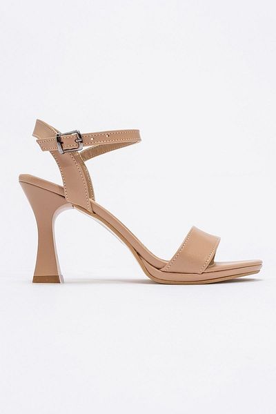 CCWAY AYAKKABI Women's Single Strap Heeled Sandals NUDE SKIN