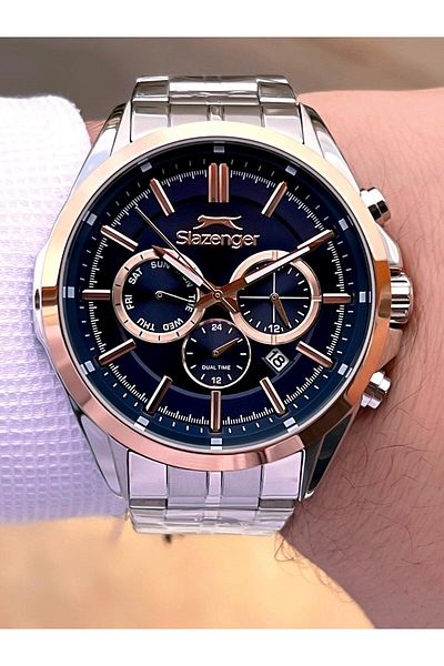 Slazenger Case and Cord Steel 2 Year Guarantee 10 Atm Functions Active Men Wrist Watch E.2567.M1