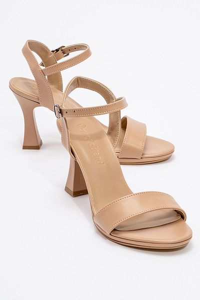 CCWAY AYAKKABI Women's Single Strap Heeled Sandals NUDE SKIN