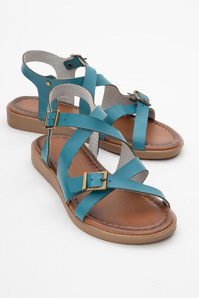 CCWAY AYAKKABI Cross Piping Women's Sandals Turquoise