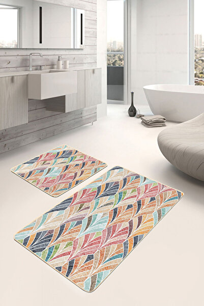Realhomes مجموعة من 2 سجادة حمام عتيقة بسيطة وأنيقة مكونة من قطعتين مع تصميم ...