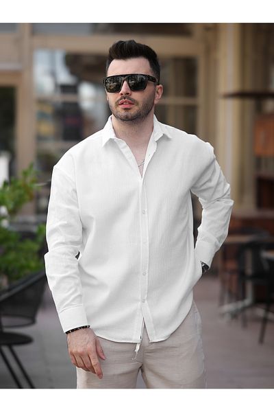 BASEL.CO Ανδρικό πουκάμισο Relax Fit Muslin/Linen