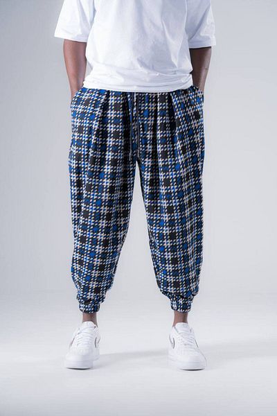 SUPERBLUE Men's Summer Patterned Saks Jogger Baggy Trousers