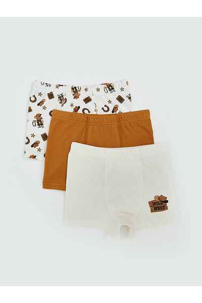 LC Waikiki Elastic Waist Combed Cotton Boy's Boxer 3-Piece