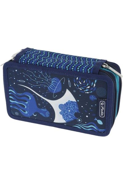Herlitz Herlitz pencil case Deep Ocean motif, 31 pieces, 3 zippers, size 19 x 11.5 x 7 cm