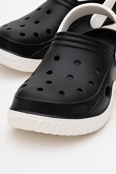 CCWAY AYAKKABI Women's Sabo Slippers Black White