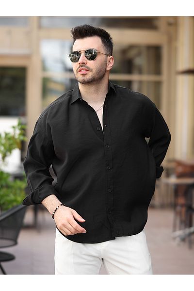 LUMAST Ανδρικό πουκάμισο Oversize Summer Light Ironing Οβάλ κομμένο Modal πουκάμισο