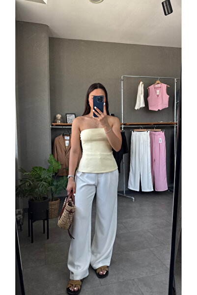 YOUR NAME Μπλούζα χωρίς λουράκια Peplum