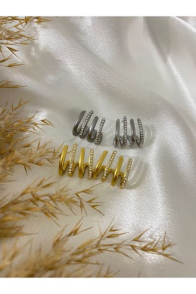 stainless steell Triple Look Steel Earrings