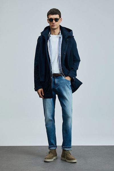 Lufian Pantaloni pentru bărbați Mattias Smart Jean, slim fit, albastru