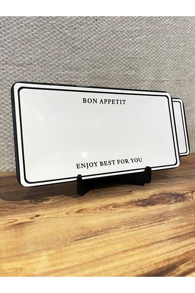 ColorCraft Ceramic Presentation Plate Bon Appetit