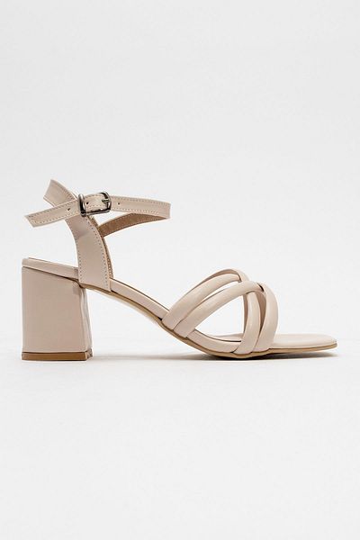 CCWAY AYAKKABI Women's Thick Heeled Sandals Ten Skin